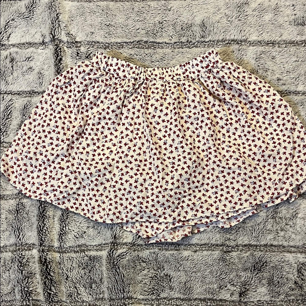 Uniqlo Kids Floral Print Skirt - Red and Cream